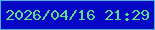 文字の大きさ：2、枠の色：4cb0e1、背景の色：0907c6、文字の色：58de8f 無料ブログパーツのブログ時計