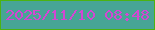 文字の大きさ：3、枠の色：4cb311、背景の色：47a595、文字の色：d446d3 無料ブログパーツのブログ時計