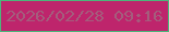 文字の大きさ：5、枠の色：4cb57b、背景の色：be256c、文字の色：a45d7c 無料ブログパーツのブログ時計