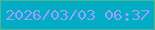 文字の大きさ：5、枠の色：4cb790、背景の色：03acc5、文字の色：9a9efc 無料ブログパーツのブログ時計