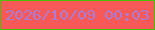 文字の大きさ：1、枠の色：4cbe00、背景の色：f75958、文字の色：ae7bd2 無料ブログパーツのブログ時計