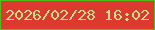 文字の大きさ：3、枠の色：4cbe1d、背景の色：de392e、文字の色：c6df8d 無料ブログパーツのブログ時計
