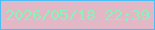 文字の大きさ：5、枠の色：4cbef7、背景の色：e2b7c6、文字の色：89f4ba 無料ブログパーツのブログ時計