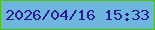 文字の大きさ：5、枠の色：4cc109、背景の色：6eb7dc、文字の色：2f1996 無料ブログパーツのブログ時計