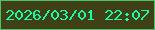 文字の大きさ：2、枠の色：4cc26c、背景の色：3f4015、文字の色：1afba5 無料ブログパーツのブログ時計