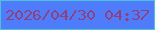 文字の大きさ：2、枠の色：4cc2da、背景の色：4f7cfb、文字の色：8f417b 無料ブログパーツのブログ時計