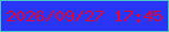 文字の大きさ：2、枠の色：4cc4c6、背景の色：2936f8、文字の色：db063a 無料ブログパーツのブログ時計