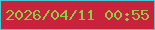 文字の大きさ：4、枠の色：4cc5cf、背景の色：c9233c、文字の色：91c948 無料ブログパーツのブログ時計
