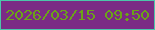 文字の大きさ：3、枠の色：4cc6aa、背景の色：7b2b85、文字の色：6ba318 無料ブログパーツのブログ時計