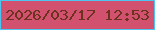 文字の大きさ：3、枠の色：4cc6f1、背景の色：d2516f、文字の色：6c321f 無料ブログパーツのブログ時計