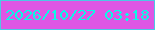 文字の大きさ：1、枠の色：4cc8e4、背景の色：de56e4、文字の色：09fae5 無料ブログパーツのブログ時計
