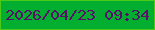 文字の大きさ：1、枠の色：4cca1a、背景の色：01ae2f、文字の色：590f6a 無料ブログパーツのブログ時計