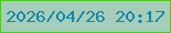 文字の大きさ：1、枠の色：4cca1c、背景の色：a4ceb9、文字の色：1486ab 無料ブログパーツのブログ時計
