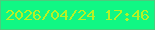 文字の大きさ：5、枠の色：4ccb7d、背景の色：10f784、文字の色：b6f126 無料ブログパーツのブログ時計