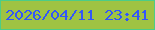 文字の大きさ：5、枠の色：4ccd87、背景の色：9fc343、文字の色：3256f9 無料ブログパーツのブログ時計