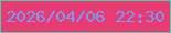 文字の大きさ：1、枠の色：4ccdb1、背景の色：e73b71、文字の色：7799f7 無料ブログパーツのブログ時計