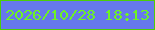 文字の大きさ：2、枠の色：4cce06、背景の色：6678ec、文字の色：6df323 無料ブログパーツのブログ時計