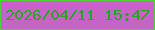 文字の大きさ：3、枠の色：4cd335、背景の色：c664c5、文字の色：24a623 無料ブログパーツのブログ時計
