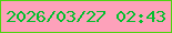 文字の大きさ：1、枠の色：4cd40f、背景の色：fda1ba、文字の色：00bf2c 無料ブログパーツのブログ時計
