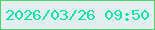 文字の大きさ：3、枠の色：4cd567、背景の色：e4eeef、文字の色：08e3a4 無料ブログパーツのブログ時計