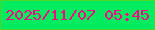 文字の大きさ：5、枠の色：4cd625、背景の色：01eb61、文字の色：f30a81 無料ブログパーツのブログ時計
