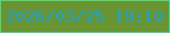 文字の大きさ：3、枠の色：4cda7f、背景の色：689431、文字の色：1fa2cd 無料ブログパーツのブログ時計
