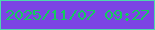 文字の大きさ：5、枠の色：4cdaad、背景の色：7c45e4、文字の色：15cb5e 無料ブログパーツのブログ時計