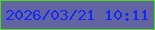 文字の大きさ：3、枠の色：4cdb16、背景の色：6265a2、文字の色：1428f9 無料ブログパーツのブログ時計