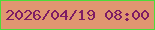 文字の大きさ：3、枠の色：4cdb3a、背景の色：e09671、文字の色：7e1c64 無料ブログパーツのブログ時計