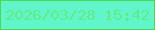文字の大きさ：5、枠の色：4cdb42、背景の色：61f5cc、文字の色：63ec7e 無料ブログパーツのブログ時計