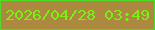 文字の大きさ：2、枠の色：4cdc28、背景の色：ad893f、文字の色：79f115 無料ブログパーツのブログ時計