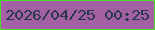 文字の大きさ：1、枠の色：4cdc29、背景の色：a361a4、文字の色：2a384e 無料ブログパーツのブログ時計