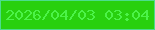 文字の大きさ：1、枠の色：4cdc8d、背景の色：28d00e、文字の色：4cf349 無料ブログパーツのブログ時計