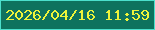 文字の大きさ：4、枠の色：4cdfcc、背景の色：0e725e、文字の色：edf43a 無料ブログパーツのブログ時計