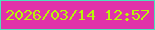 文字の大きさ：5、枠の色：4ce1bb、背景の色：e132a9、文字の色：b8f608 無料ブログパーツのブログ時計