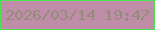 文字の大きさ：1、枠の色：4ce252、背景の色：c08da8、文字の色：918d79 無料ブログパーツのブログ時計