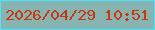 文字の大きさ：1、枠の色：4ce3ff、背景の色：87b4b0、文字の色：ca360f 無料ブログパーツのブログ時計