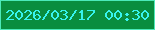 文字の大きさ：3、枠の色：4ce9b9、背景の色：098d3e、文字の色：37f3ee 無料ブログパーツのブログ時計