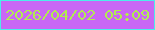 文字の大きさ：4、枠の色：4cedea、背景の色：c967f5、文字の色：b1ec50 無料ブログパーツのブログ時計
