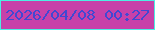 文字の大きさ：4、枠の色：4cefe3、背景の色：c741a9、文字の色：4248d2 無料ブログパーツのブログ時計