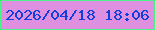 文字の大きさ：4、枠の色：4cf28a、背景の色：de8fe0、文字の色：123edb 無料ブログパーツのブログ時計