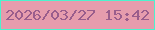文字の大きさ：2、枠の色：4cf2cd、背景の色：e69cad、文字の色：9a5d8c 無料ブログパーツのブログ時計