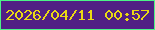 文字の大きさ：1、枠の色：4cf387、背景の色：511f84、文字の色：ead913 無料ブログパーツのブログ時計