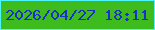 文字の大きさ：2、枠の色：4cf5fb、背景の色：3ebb1d、文字の色：1930cb 無料ブログパーツのブログ時計