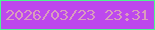 文字の大きさ：1、枠の色：4cf691、背景の色：bd48ed、文字の色：d99dbd 無料ブログパーツのブログ時計