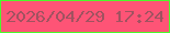 文字の大きさ：1、枠の色：4cf82b、背景の色：fe5476、文字の色：a15260 無料ブログパーツのブログ時計