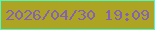 文字の大きさ：5、枠の色：4cfac7、背景の色：aea423、文字の色：8162b6 無料ブログパーツのブログ時計
