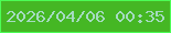 文字の大きさ：1、枠の色：4cfd55、背景の色：45b724、文字の色：a5dbc1 無料ブログパーツのブログ時計