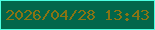 文字の大きさ：3、枠の色：4cfee1、背景の色：02664a、文字の色：897314 無料ブログパーツのブログ時計