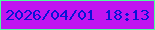 文字の大きさ：4、枠の色：4cff9d、背景の色：c015f0、文字の色：0814d7 無料ブログパーツのブログ時計
